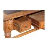 Henri II 桌子，采用精美雕刻的橡木制成。皮革托盘… - Moinat - 餐桌