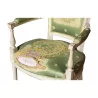 Louis XVI Directoire armchair with verdigris lacquered wood. … - Moinat - Armchairs