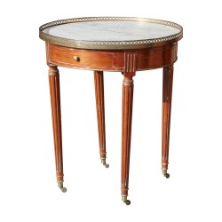 Louis XVI style mahogany hot water bottle table mounted on