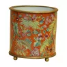 Cache-pot en porcelaine peinte avec motif floraux sur fond - Moinat - Caches pot, Jardinières intérieures