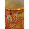 个背景有花卉图案的彩绘瓷花盆 - Moinat - 关于花盆, 室内花盆