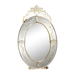 “Aemilia” oval Venetian mirror.