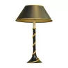 Black and gold twisted lamp. - Moinat - Table lamps
