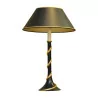 gedrehte Lampe in Schwarz und Gold. - Moinat - Tischlampen