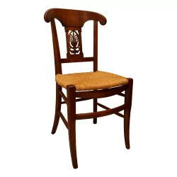 首长风格樱桃木椅子，带靠背……