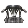 Swivel office chair in glossy black lacquered wood. - Moinat - Armchairs