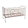 Lit d'enfant en fer forgé rouillé. Literie : L138 x P58 cm - Moinat - Bois de lit