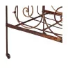 Rusty wrought iron crib. Bedding: L138 x D58 cm - Moinat - Bed frames