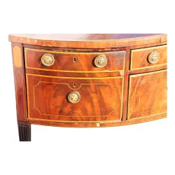 Buffet sideboard Regency en demi-lune en bois d'acajou et …