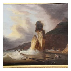 Tableau paysage de bord de lac attribué à François DIDAY …