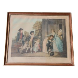 Gravure appelée “Dulce Domum or the Return from School” peint …