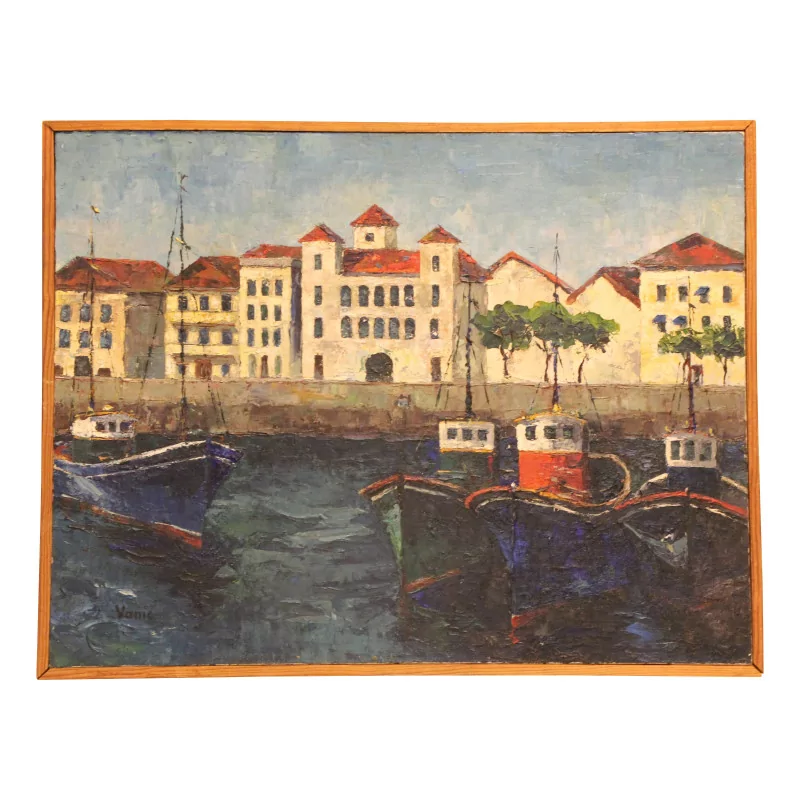 Navy from the port of St-Jean-de-Luz. Signed Vanic (unlisted) … - Moinat - Painting - Navy