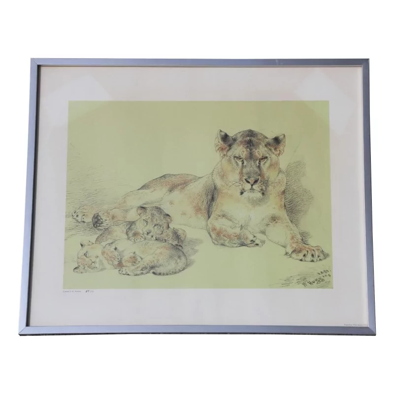 Lithographie étude de lionne avec ses lionceaux signé William … - Moinat - Tableaux - Divers Lithographie étude de lionne avec ses lionceaux signé William … - Moinat - Tableaux - Divers