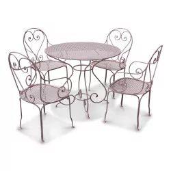 Bellerive model round table in wrought iron, with 4 legs and …