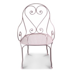 Fauteuil modèle Vichy en fer forgé avec assise en tôle