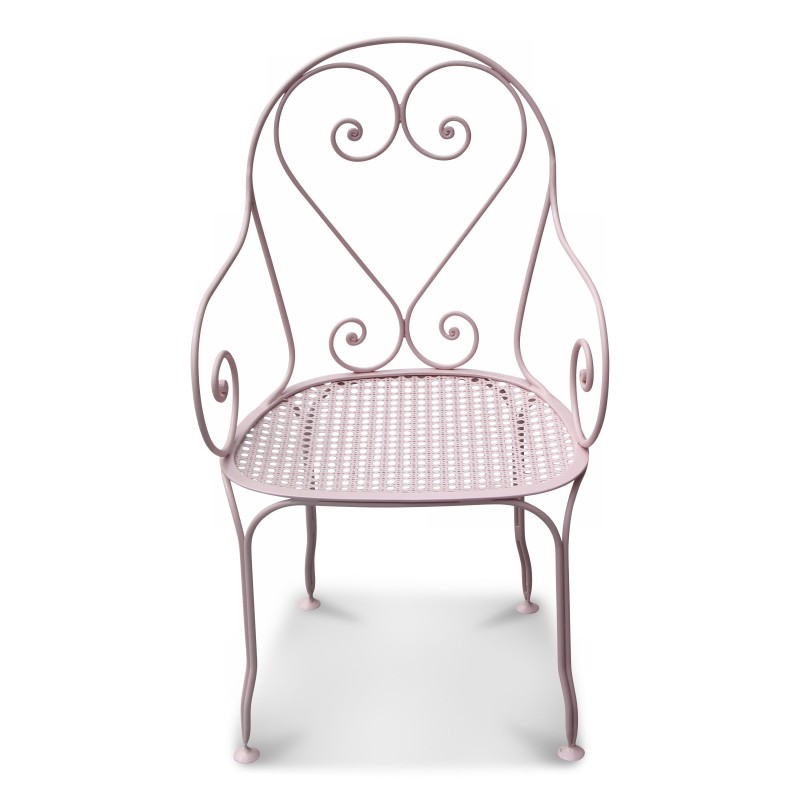 Fauteuil modèle Vichy en fer forgé avec assise en tôle - Moinat - VE2022/2 Fauteuil modèle Vichy en fer forgé avec assise en tôle - Moinat - VE2022/2