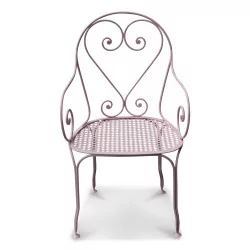 Armchair model Vichy in wrought iron with seat in sheet metal