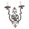настенный светильник в стиле ар-деко из кованого железа с 2 лампочками. Франция, 20 … - Moinat - Бра (настенные светильники)