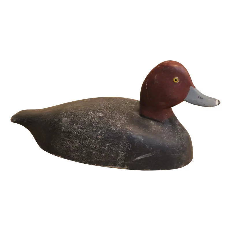Caller also called decoy black duck with red head. - Moinat - Decorating accessories