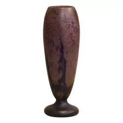 Vase signed Daum in purple colors. France, early 20th...