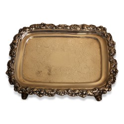 silbernes Metalltablett, italienische Arbeit.