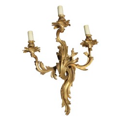 Ensemble de 6 appliques Louis XV baroque en bronze doré. …