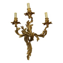 Ensemble de 6 appliques Louis XV baroque en bronze doré. …