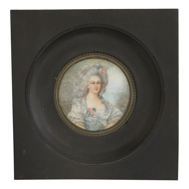 Miniature of a woman signed by Lance. - Moinat - Miniature – Medallions