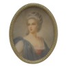 Miniatur einer Frau mit Elfenbein- und Messingrahmen. - Moinat - Miniaturen – Medallions