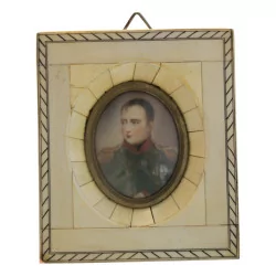 Miniatur eines napoleonischen Militäroffiziers mit Rahmen …