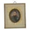 Miniatur eines napoleonischen Militäroffiziers mit Rahmen … - Moinat - Miniaturen – Medallions