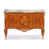 Louis XV transition chest of drawers without crosspiece, mounted on oak. - Moinat - Chests of drawers, Commodes, Chifonnier, Chest of 7 drawers