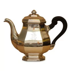 Service à thé Art Déco en argent 800 composé d une théière