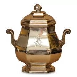 Service à thé Art Déco en argent 800 composé d une théière