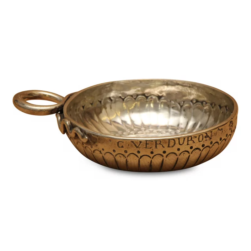 Tastevin “G. VERDURON” in silver (114gr). Snake handles. … - Moinat - Silverware