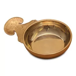 Tastevin "LE VIN ET MON COEUR" en argent (89 gr). Poinçon