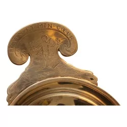 Tastevin "LE VIN ET MON COEUR" en argent (89 gr). Poinçon