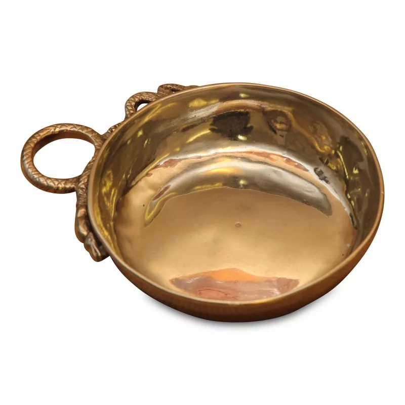 Tastevin en argent (94 gr). Anse serpent. Poinçonné "ADP" - Moinat - Argenterie