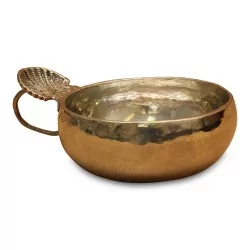 Tastevin "QDV" en argent. Hanse coquillage. Divers poinçons :