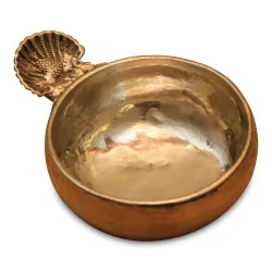 Tastevin "QDV" en argent. Hanse coquillage. Divers poinçons :