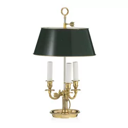 件路易十六风格的青铜镀金 bouillotte 灯，桶形……