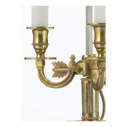 Bouillotte-Lampe im Louis XVI-Stil aus vergoldeter Bronze, Fass …