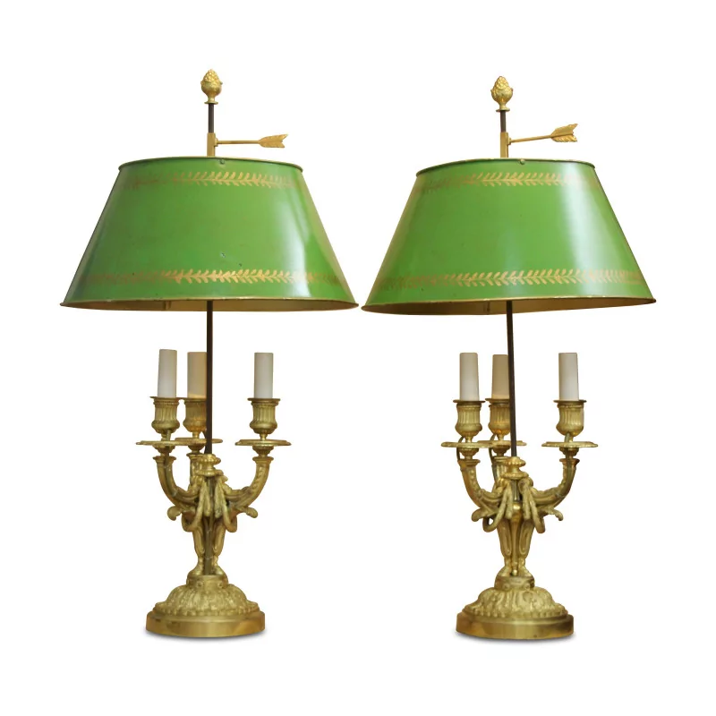 Paire de candélabre de style Louis XVI d'après un modèle de … - Moinat - Lampes de table