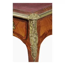 Louis XV style desk in rosewood and oak wood veneer