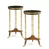 Pair of Louis XVI style pedestal tables after a model by Adam … - Moinat - End tables, Bouillotte tables, Bedside tables, Pedestal tables