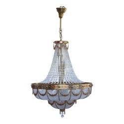 Lustre montgolfière de style Louis XVI richement orné de …