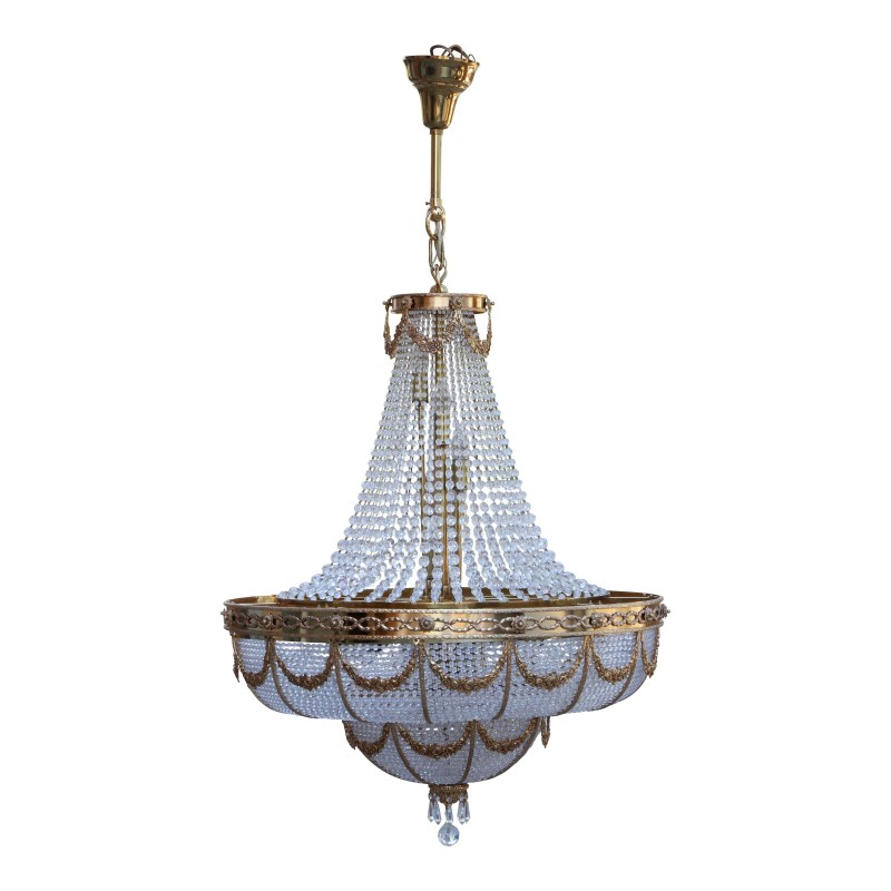 Lustre montgolfière de style Louis XVI richement orné de … - Moinat - Lustres, Plafonniers Lustre montgolfière de style Louis XVI richement orné de … - Moinat - Lustres, Plafonniers