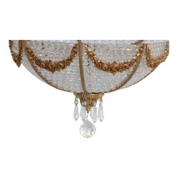 Lustre montgolfière de style Louis XVI richement orné de …