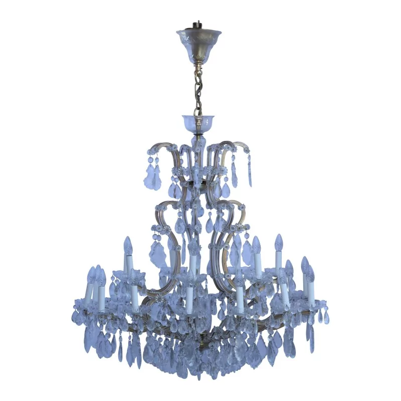 Kronleuchter im Barockstil mit Glas ummantelt, Bronzerahmen und … - Moinat - Deckenleuchter