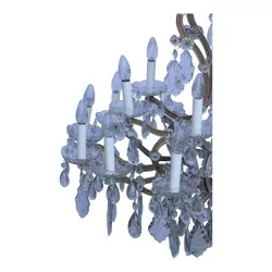 Kronleuchter im Barockstil mit Glas ummantelt, Bronzerahmen und …